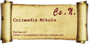 Csizmadia Nikola névjegykártya